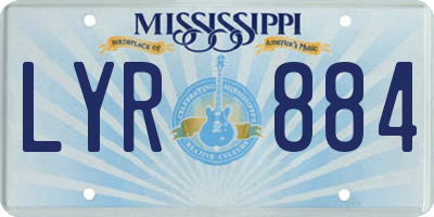 MS license plate LYR884