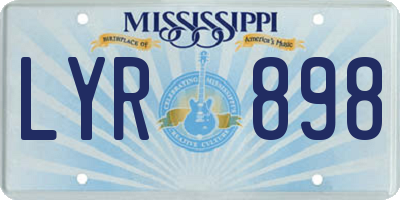 MS license plate LYR898