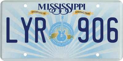 MS license plate LYR906