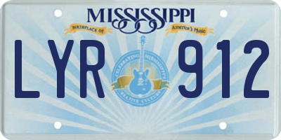 MS license plate LYR912