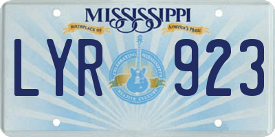 MS license plate LYR923