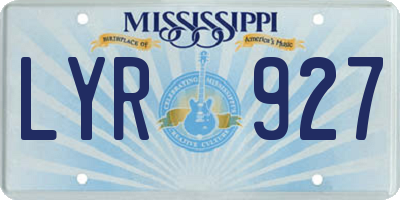 MS license plate LYR927