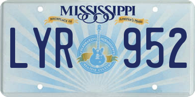 MS license plate LYR952