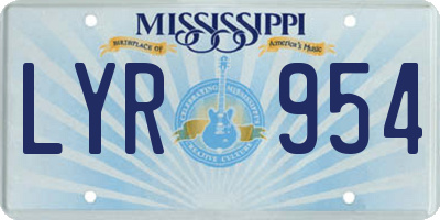 MS license plate LYR954