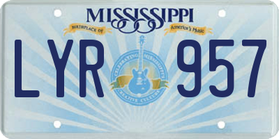 MS license plate LYR957