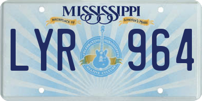MS license plate LYR964