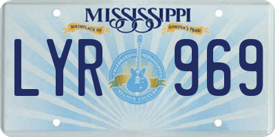 MS license plate LYR969