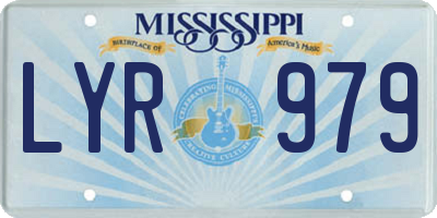 MS license plate LYR979