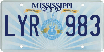 MS license plate LYR983