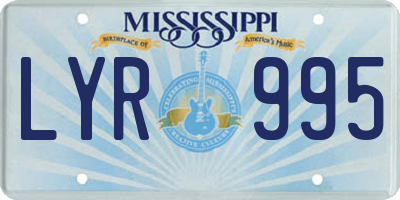 MS license plate LYR995