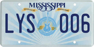 MS license plate LYS006