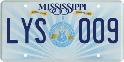 MS license plate LYS009
