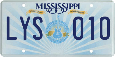 MS license plate LYS010