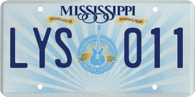 MS license plate LYS011