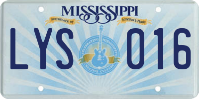 MS license plate LYS016