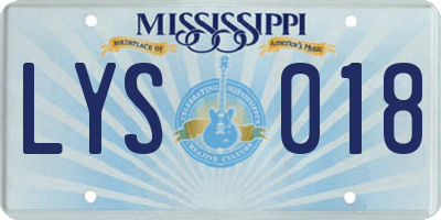 MS license plate LYS018