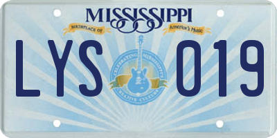 MS license plate LYS019