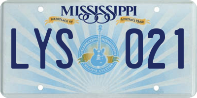 MS license plate LYS021