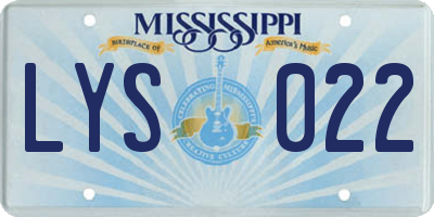 MS license plate LYS022