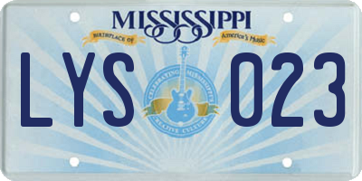 MS license plate LYS023