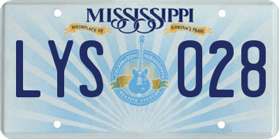 MS license plate LYS028