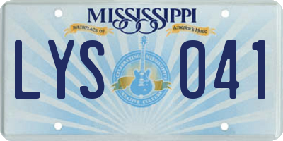 MS license plate LYS041