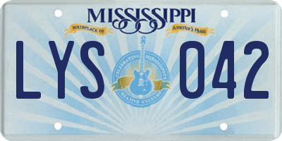 MS license plate LYS042