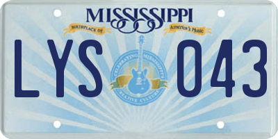 MS license plate LYS043