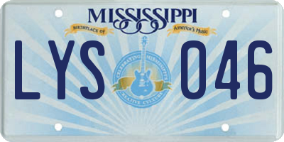 MS license plate LYS046