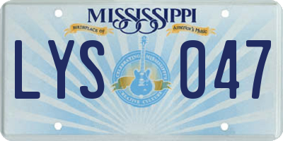 MS license plate LYS047