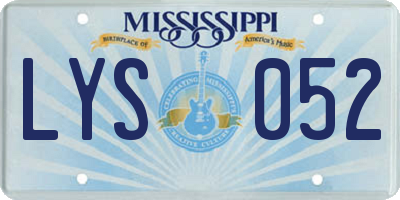 MS license plate LYS052