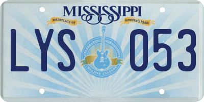 MS license plate LYS053