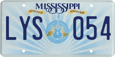 MS license plate LYS054