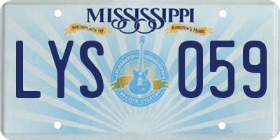 MS license plate LYS059