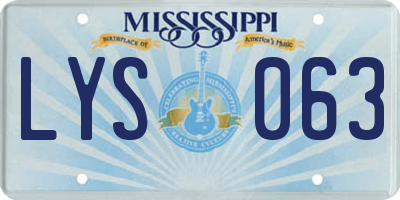 MS license plate LYS063
