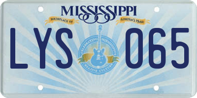 MS license plate LYS065