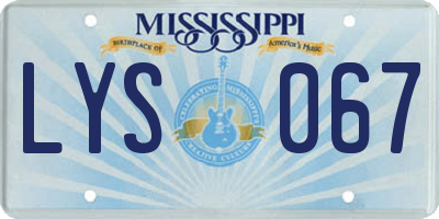MS license plate LYS067