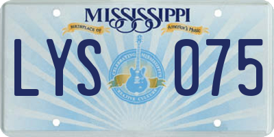 MS license plate LYS075