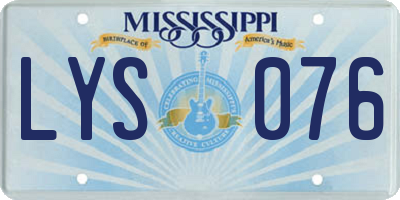 MS license plate LYS076