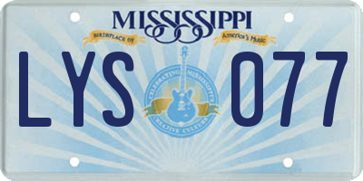 MS license plate LYS077