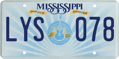 MS license plate LYS078