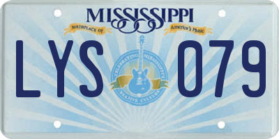 MS license plate LYS079