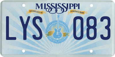 MS license plate LYS083