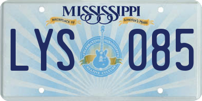 MS license plate LYS085