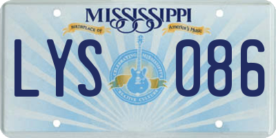 MS license plate LYS086