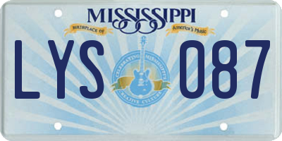 MS license plate LYS087