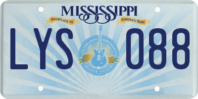 MS license plate LYS088