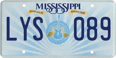 MS license plate LYS089