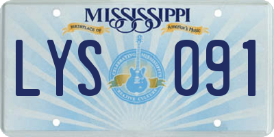MS license plate LYS091