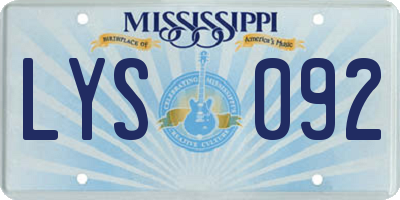 MS license plate LYS092